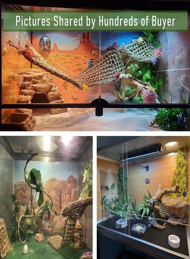 TankMatDecor Bearded Dragon Tank Accessories, Reptile Mat Hammock Plants Bridge Jungle Climber Vines Terrarium Decorations for Leopard Gecko, Hermit Crab Lizard Snake (9 PCS Without Reptile Mat) - Image 3